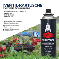 227g Rockit Ventil-Gaskartusche MSF-1A – Butan - 28 Stück